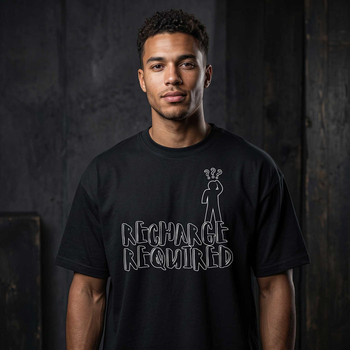 Recharge Required Unisex Graphic Tee | Social Battery | Chaotic Hub